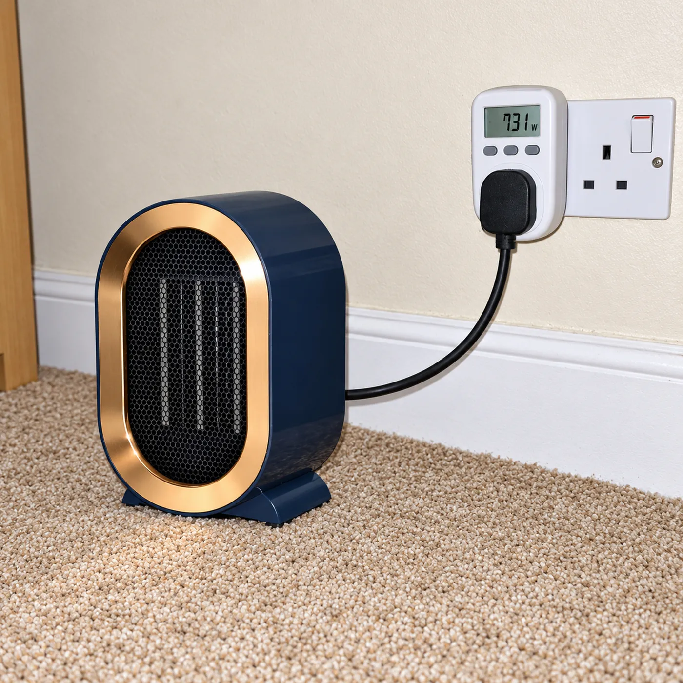 Plug-in energy meter measuring the Ofenwerk K1's power use